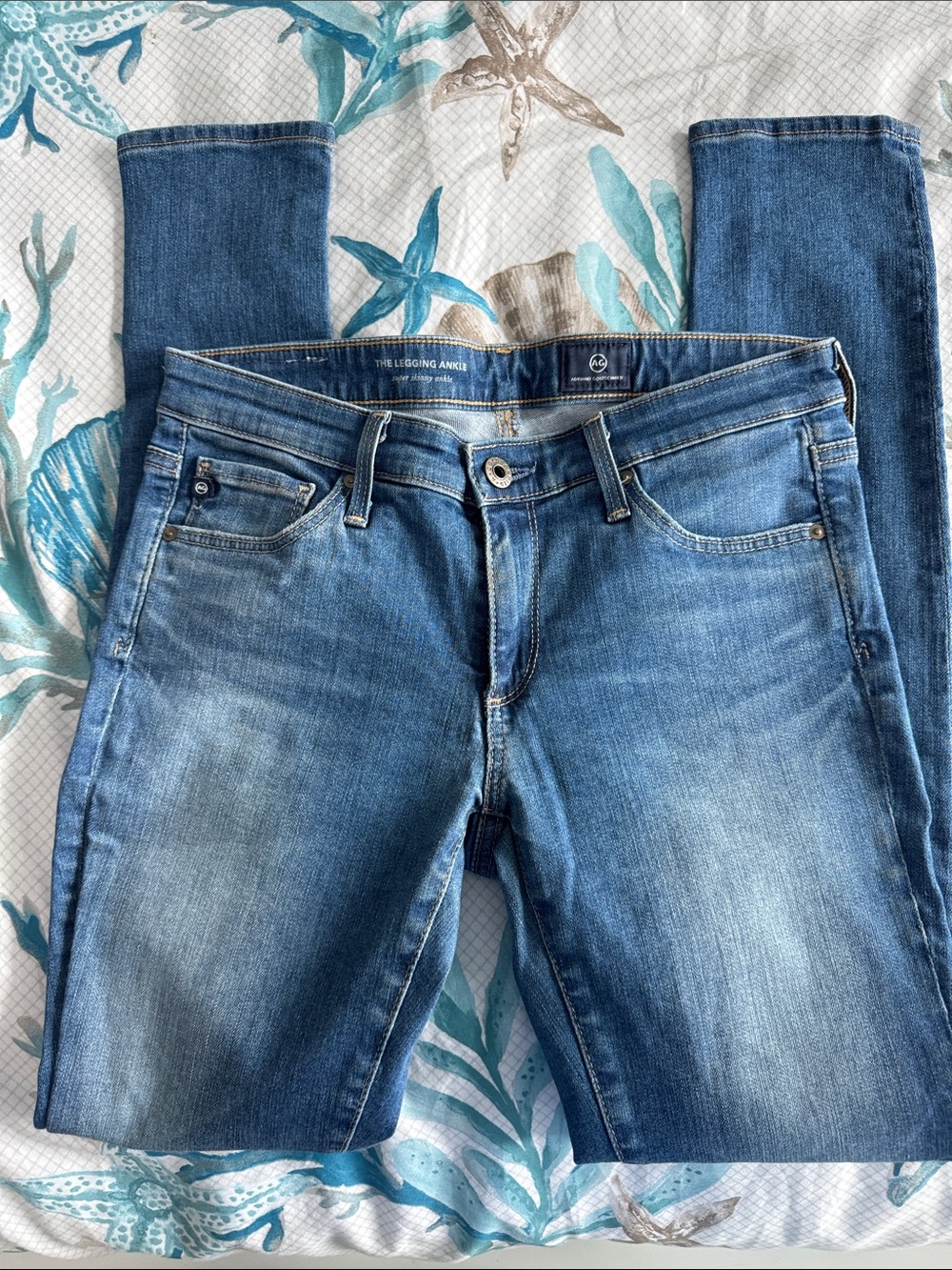 Adriano goldschmied- Women’s Blue Stretch Legging Ankle Jeans